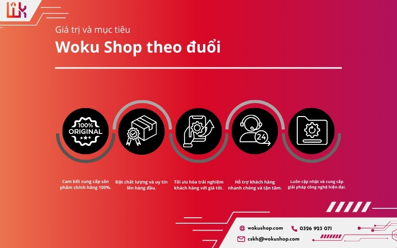 Sứ mệnh của Woku Shop là cung cấp giải pháp số uy tín và chất lượng cho nhu cầu công nghệ